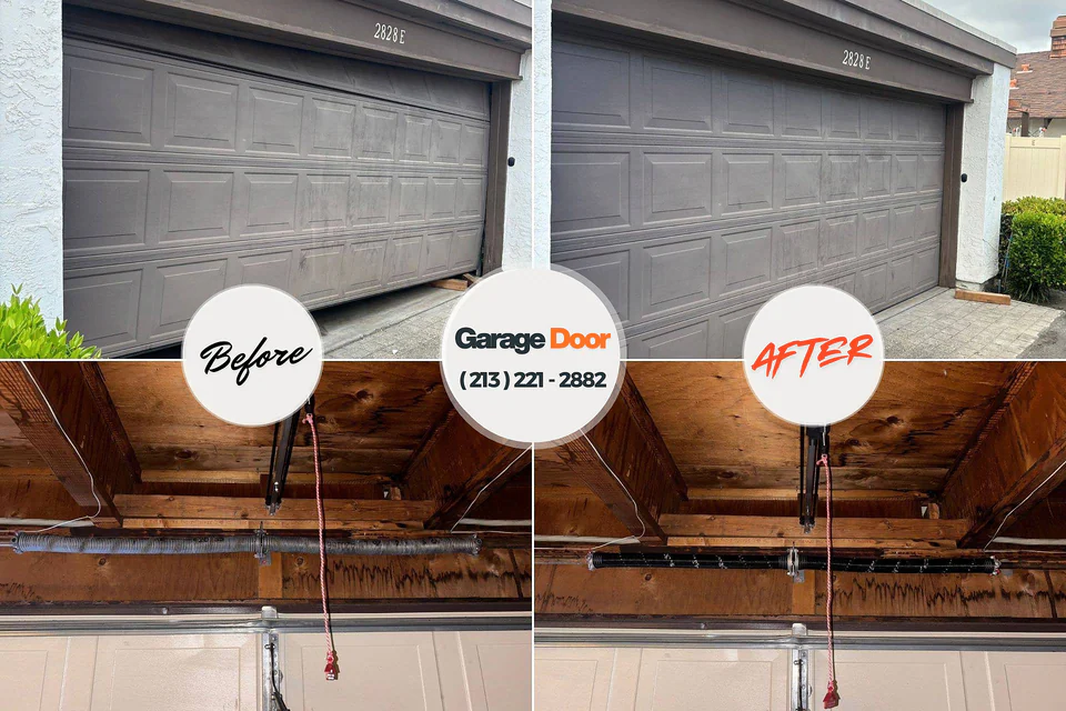 Before and after: garage door repair Moline, IL